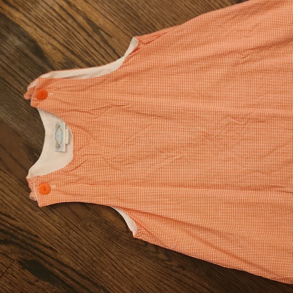 Lot 2 Orange Big Girls Smocked Dresses - Picture 7 of 9